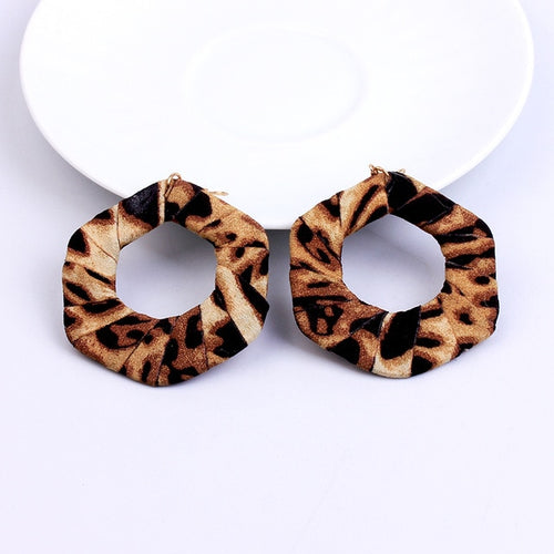 Fabric Covered Wooden Earring