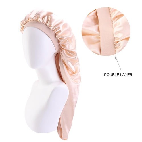 Long Bonnet Satin Silky Bonnet Night Sleep Cap