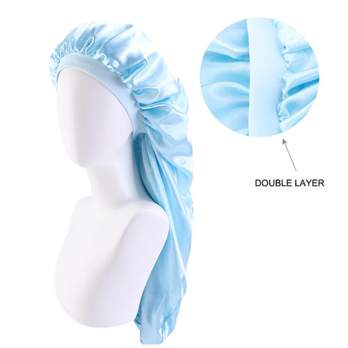 Long Bonnet Satin Silky Bonnet Night Sleep Cap