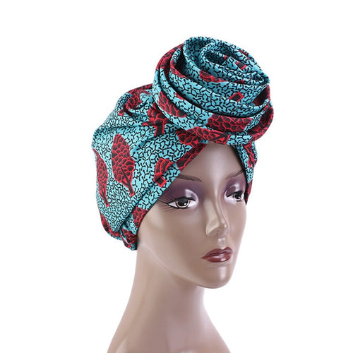 African Pattern Woven Knot Headwrap Pre-Tied Knotted Turban Bonnet Satin lined