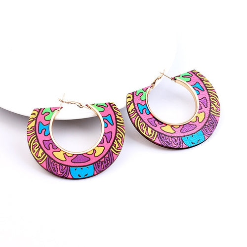 Ethnic Colorful Wooden Earring