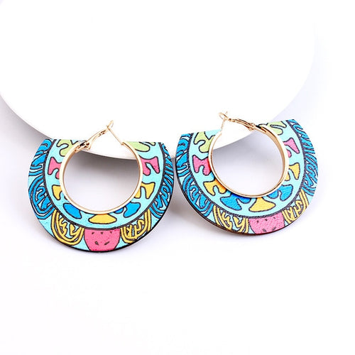 Ethnic Colorful Wooden Earring