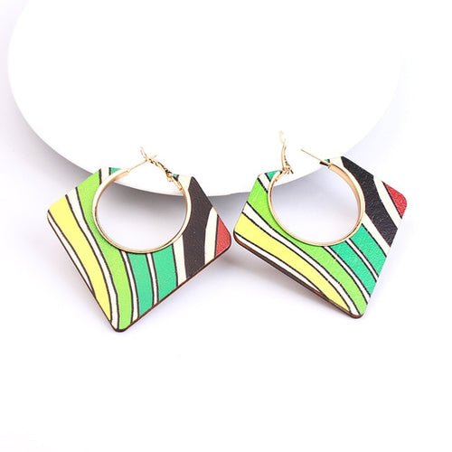 Ethnic Colorful Wooden Earring