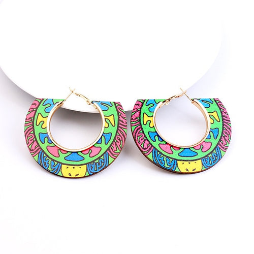 Ethnic Colorful Wooden Earring