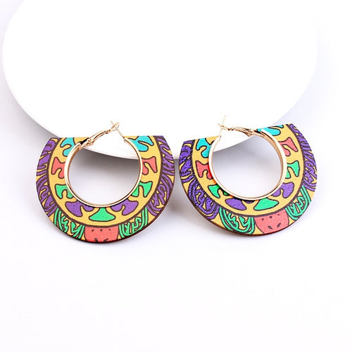 Ethnic Colorful Wooden Earring