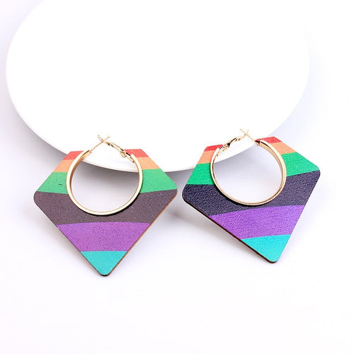 Ethnic Colorful Wooden Earring