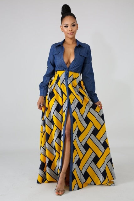 Long Print Skirt