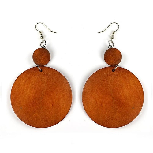 Trendy Brown Wooden Earrings