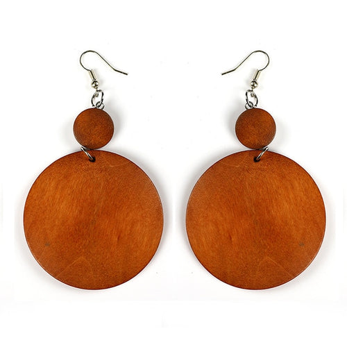 Trendy Brown Wooden Earrings