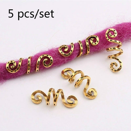 Opening Hair Ring Braid Bead Dreadlock Metal/Gold/Silver Clip Braid for African Braided Braids Decorative Accessories Tools