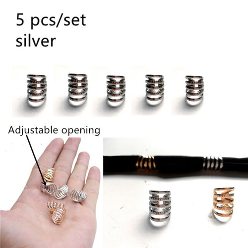 Opening Hair Ring Braid Bead Dreadlock Metal/Gold/Silver Clip Braid for African Braided Braids Decorative Accessories Tools