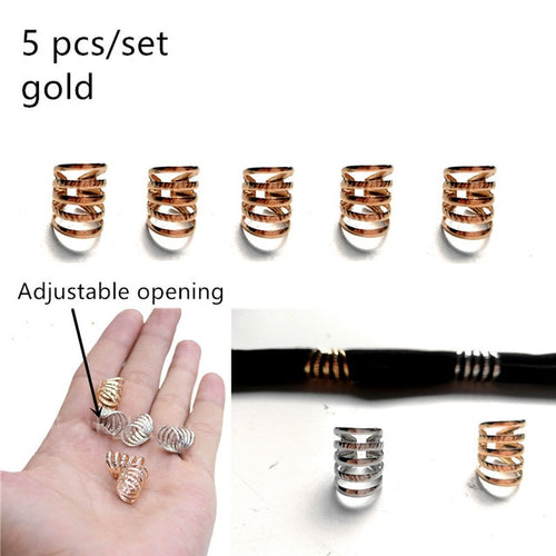 Opening Hair Ring Braid Bead Dreadlock Metal/Gold/Silver Clip Braid for African Braided Braids Decorative Accessories Tools