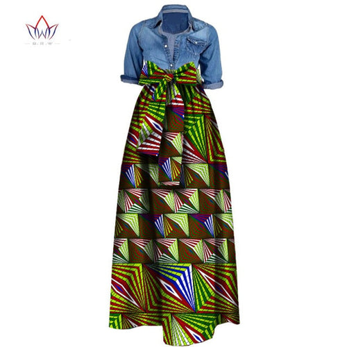 Long Maxi Skirt Dashiki Print