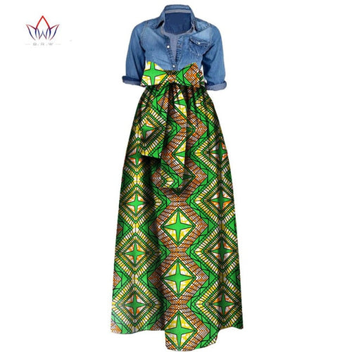 Long Maxi Skirt Dashiki Print