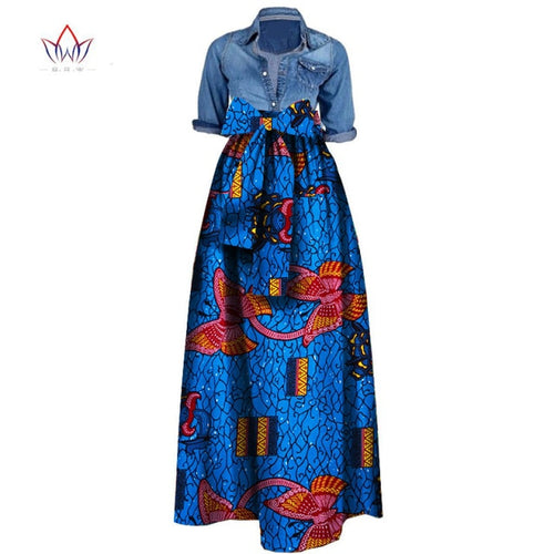 Long Maxi Skirt Dashiki Print