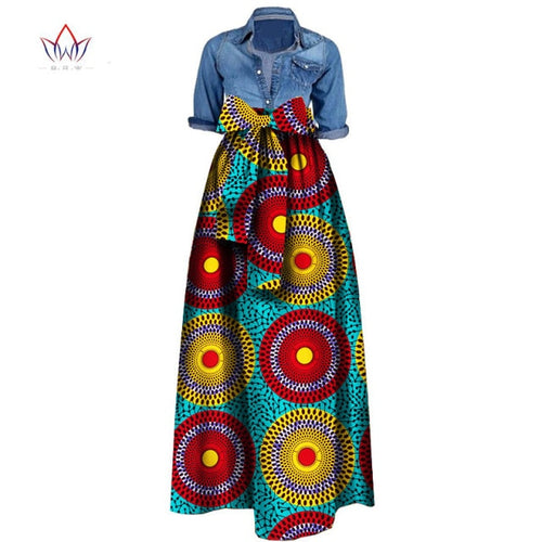 Long Maxi Skirt Dashiki Print