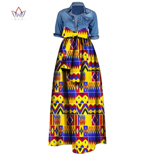 Long Maxi Skirt Dashiki Print