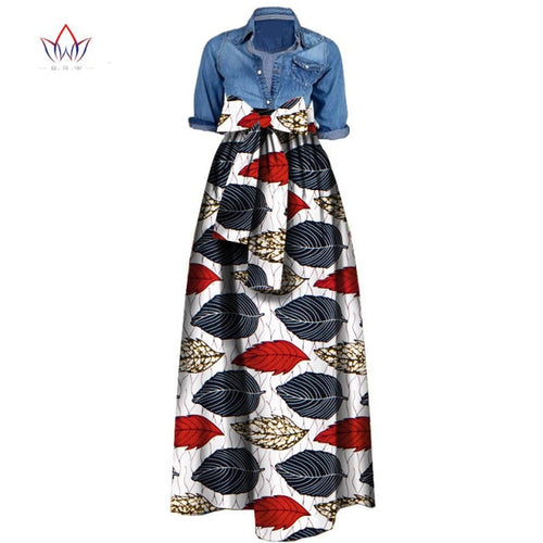 Long Maxi Skirt Dashiki Print