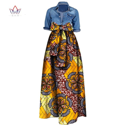 Long Maxi Skirt Dashiki Print