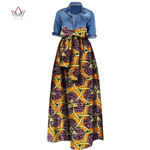 Long Maxi Skirt Dashiki Print