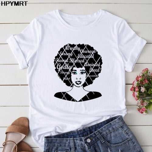 Girl Black Queen Lip T-Shirt