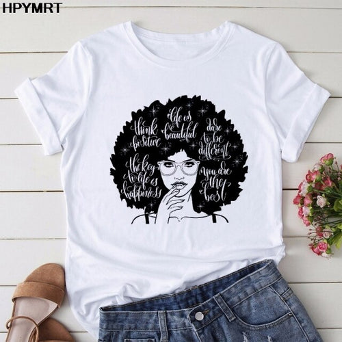 Girl Black Queen Lip T-Shirt