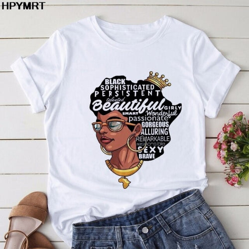 Girl Black Queen Lip T-Shirt