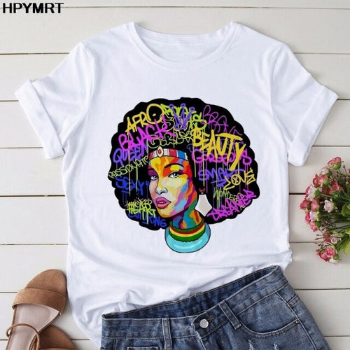 Girl Black Queen Lip T-Shirt