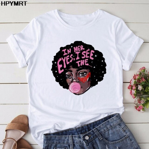 Girl Black Queen Lip T-Shirt