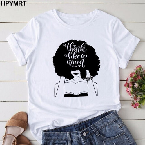 Girl Black Queen Lip T-Shirt