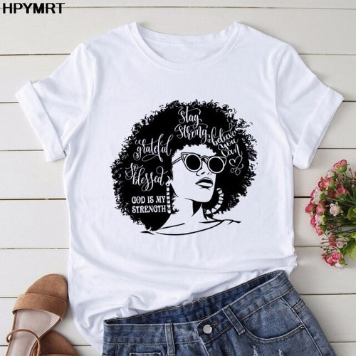 Girl Black Queen Lip T-Shirt