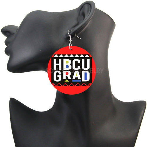 Love HBCU Educated Black Wooden Drop Earrings