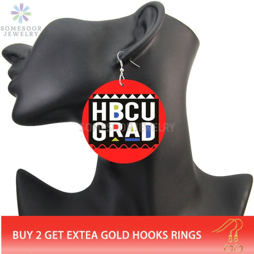 Love HBCU Humble Blessed Creative Unique Wooden Drop Earrings