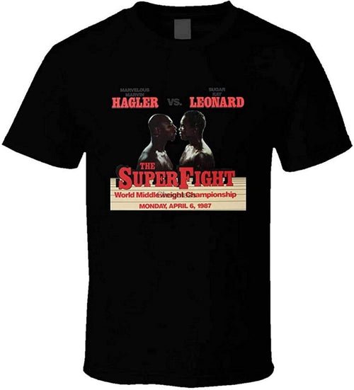 Marvin Hagler Vs Sugar Ray Leonard Retro 80s Boxing Fight T Shirt