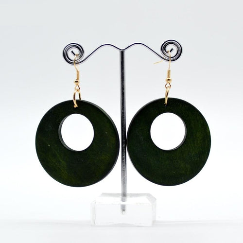 Green  Wooden Earring