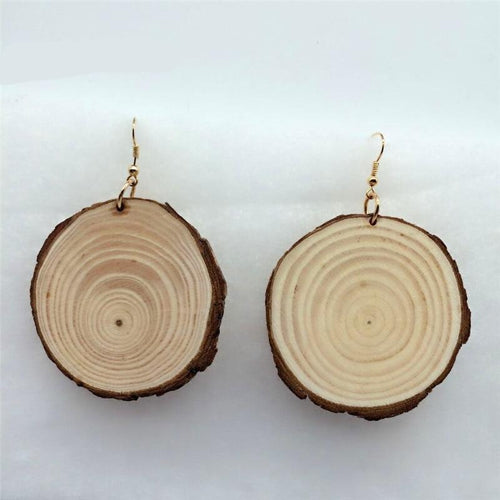 Natural Spiral Wooden Earrings