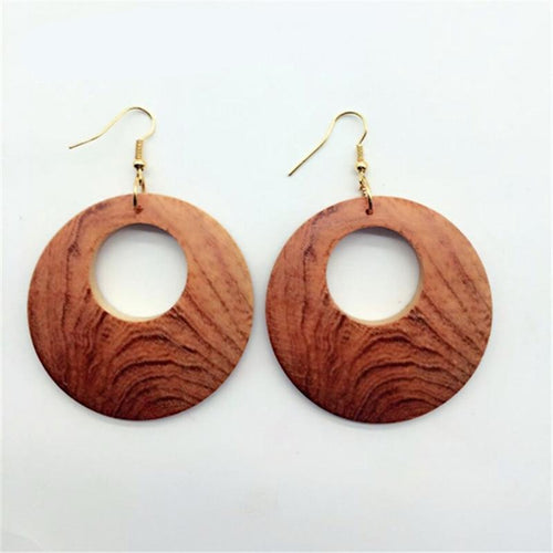 Carved Wooden Earrings