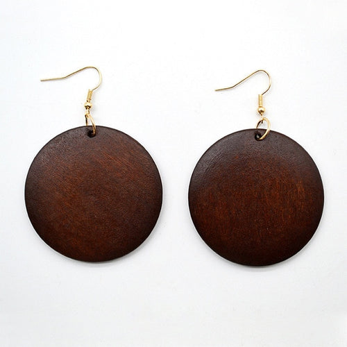 Natural  Wood Earrings Various Colors