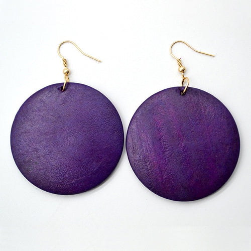 Natural  Wood Earrings Various Colors