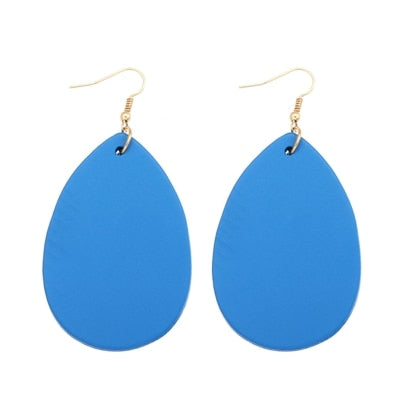 Water Drop Wooden Earrings