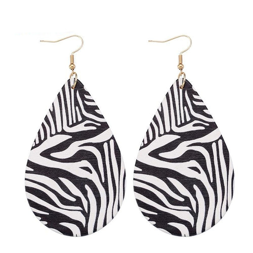 Zebra Pattern Painted Earrings