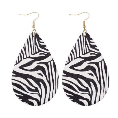 Zebra Pattern Painted Earrings