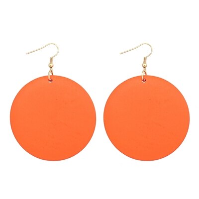 Round Wooden Earrings Various Colors