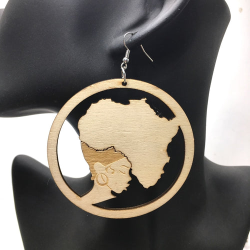 African Wooden Earrings