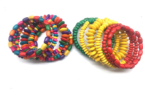 Colorful Wooden Bangle Bracelets